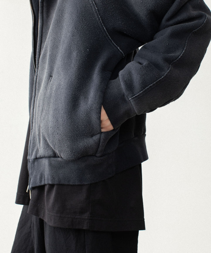 VEIN ヴェインのBRUSHED TERRY ZIP-UP HOODIE - BLACKの公式通販サイトsession福岡セレクトショップ