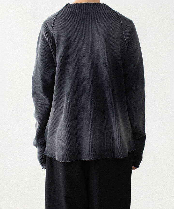 VEIN ヴェインのHIGH GAUGE WAFFLE LAYERED L/S TEE - BLACKの公式通販サイトsession福岡セレクトショップ