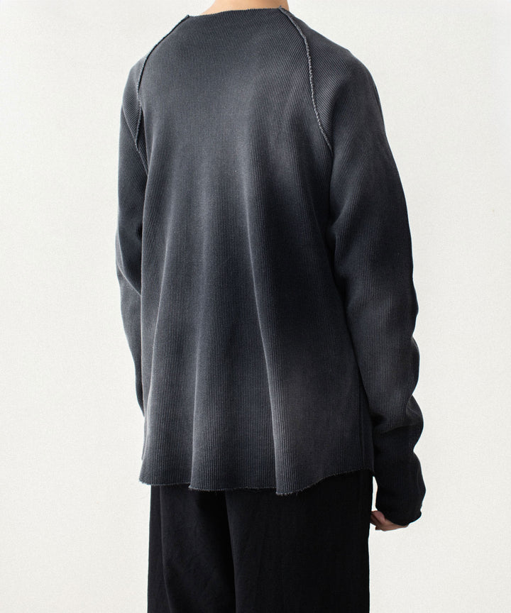 VEIN ヴェインのHIGH GAUGE WAFFLE LAYERED L/S TEE - BLACKの公式通販サイトsession福岡セレクトショップ