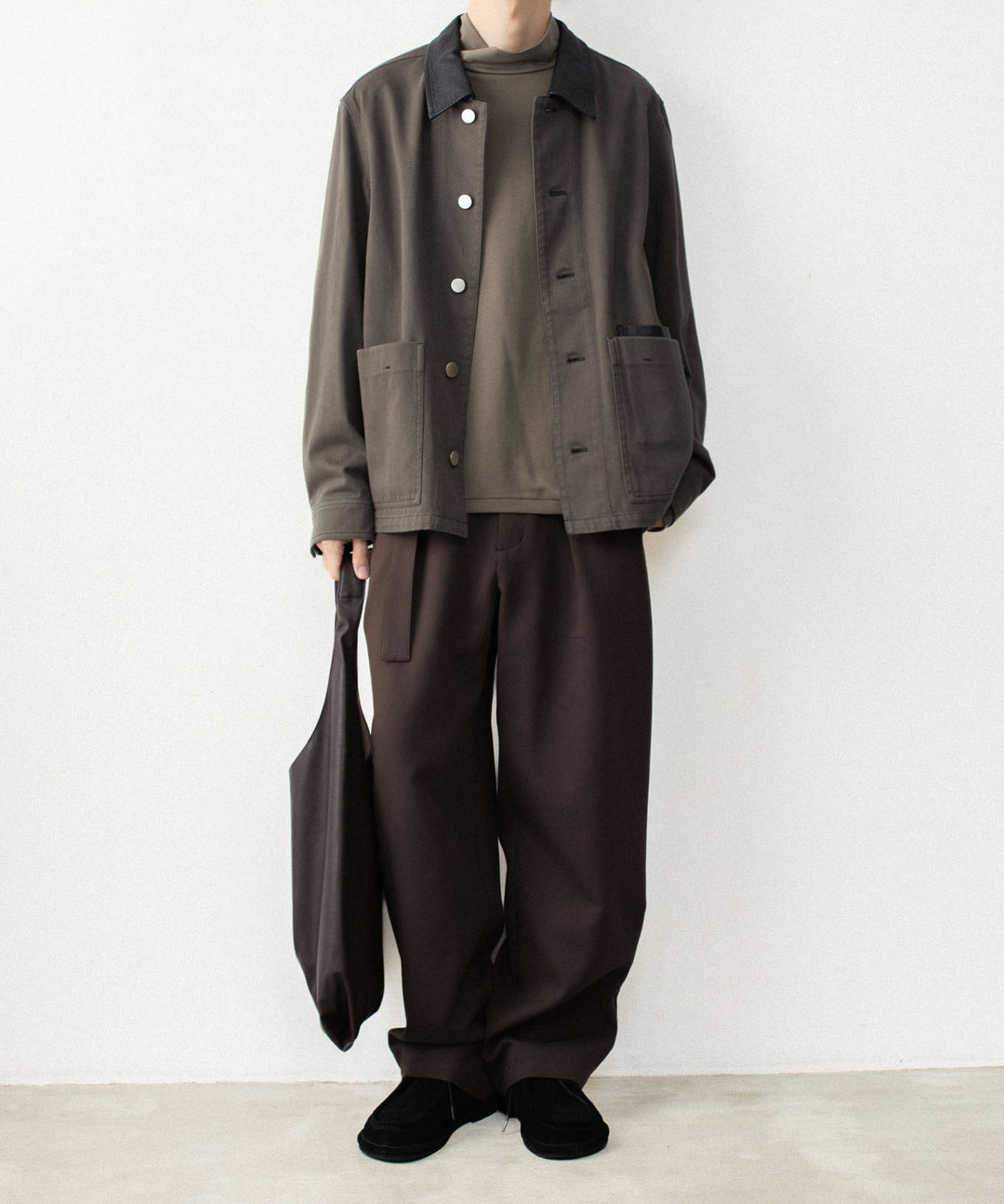 ATTACHMENT アタッチメントのCO/TEN POWDERY DOUBLE CROTH BELTED WIDE TROUSERS - D.BROWNの公式通販サイトsession福岡セレクトショップ