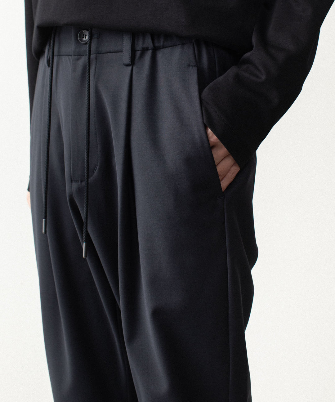 ATTACHMENT アタッチメントの2/80 PE/WO STRETCH TRO REGULAR FIT 1TUCK  TROUSERS - NAVYの公式通販サイトsession福岡セレクトショップ