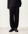 【 ATTACHMENT 】COTTON DOUBLE FACE LOUNGE TROUSERS - BLACK