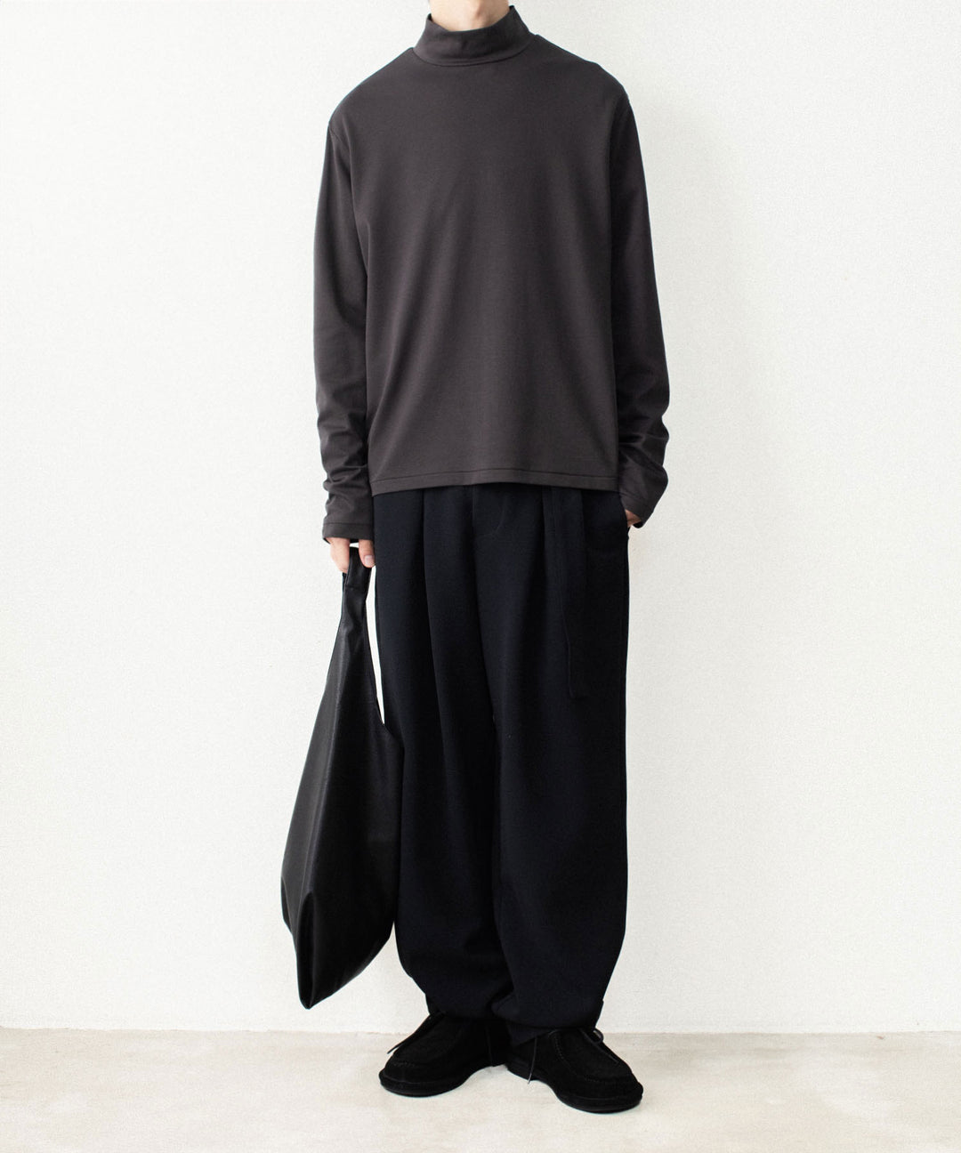 ATTACHMENT アタッチメントのCOTTON DOUBLE FACE SLIM FIT HIGHNECK L/S TEE - D.GRAYの公式通販サイトsession福岡セレクトショップ