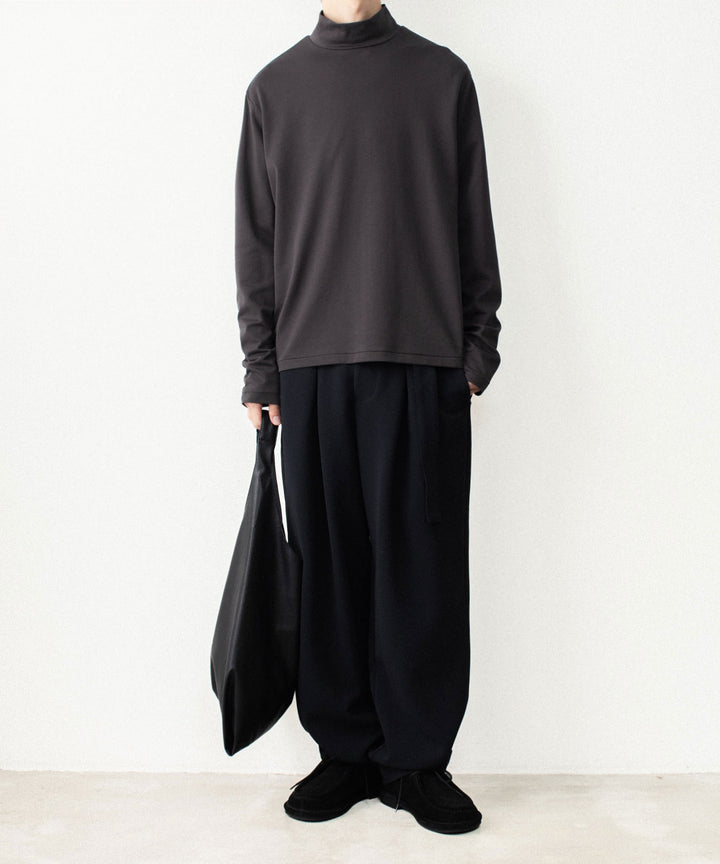 ATTACHMENT アタッチメントのCOTTON DOUBLE FACE SLIM FIT HIGHNECK L/S TEE - D.GRAYの公式通販サイトsession福岡セレクトショップ