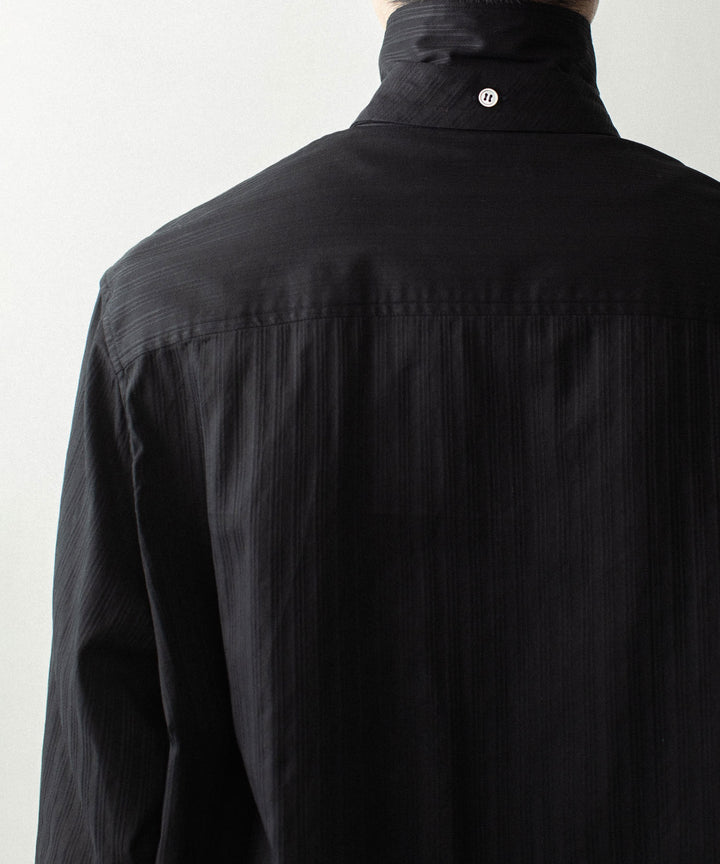 ATTACHMENT アタッチメントのCO SHADOW STRIPE BROAD NARROW TIE L/S SHIRT - BLACKの公式通販サイトsession福岡セレクトショップ