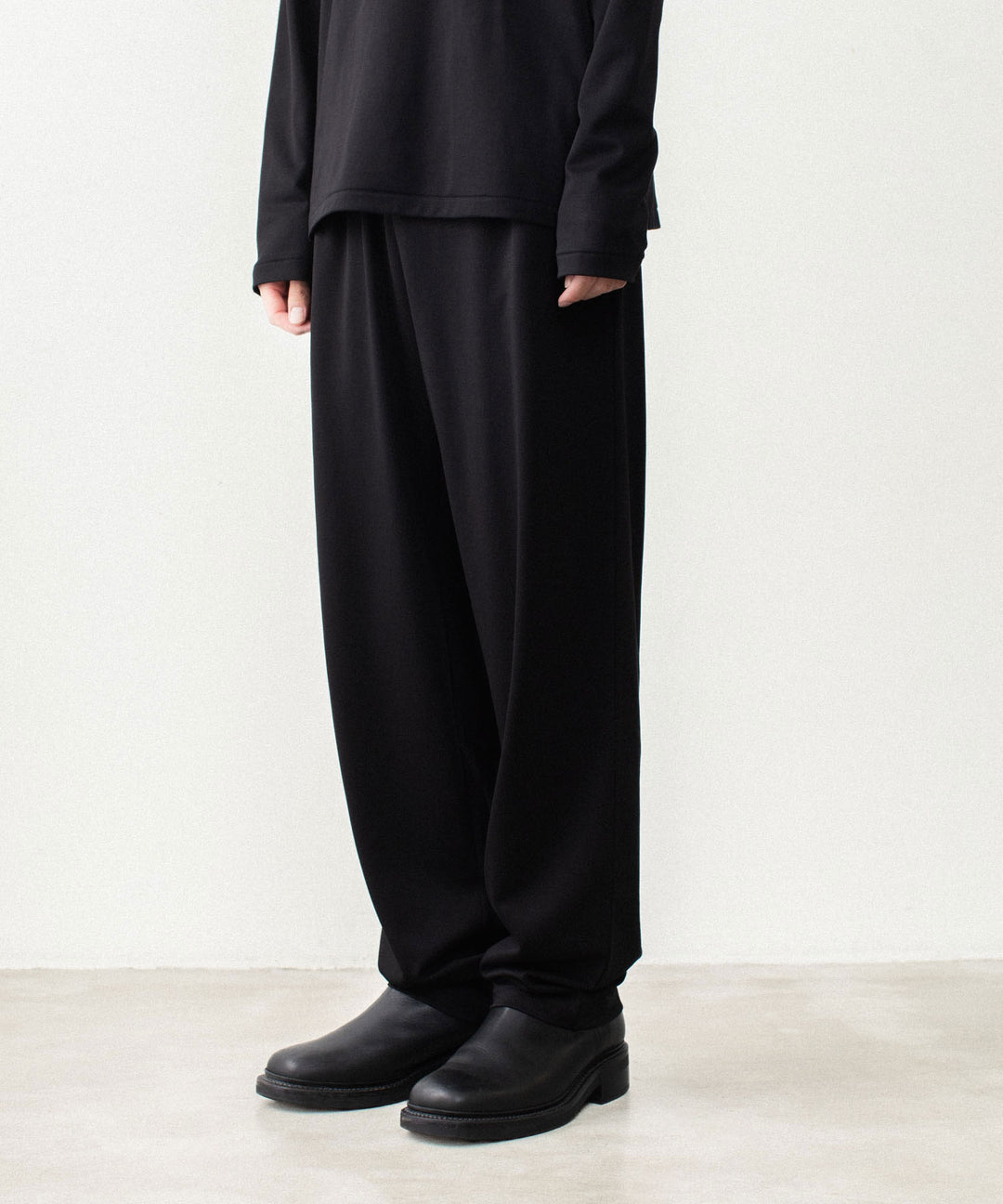 ATTACHMENT アタッチメントのCOTTON DOUBLE FACE LOUNGE TROUSERS - BLACKの公式通販サイトsession福岡セレクトショップ