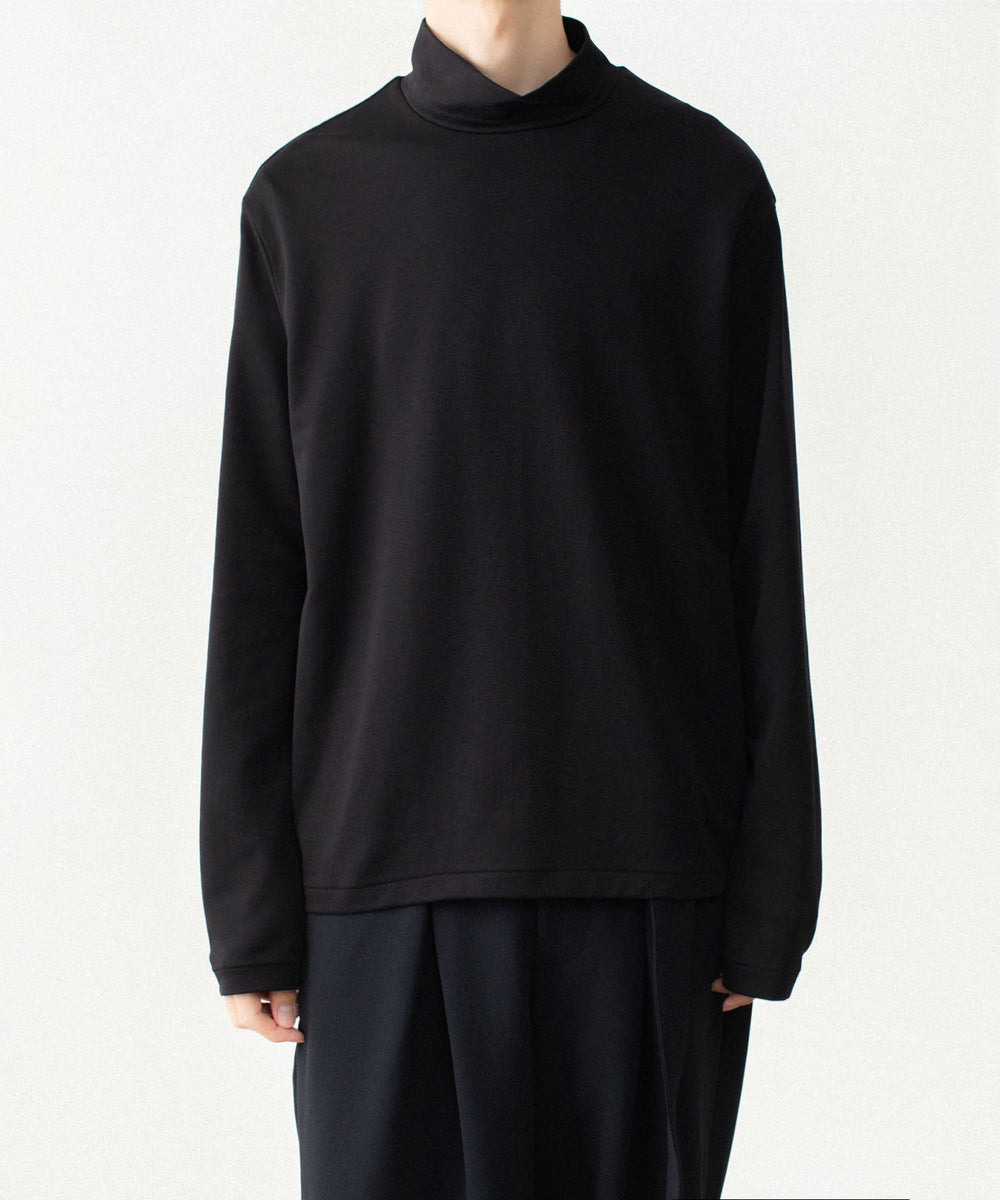 ATTACHMENT アタッチメントのCOTTON DOUBLE FACE SLIM FIT HIGHNECK L/S TEE - BLACKの公式通販サイトsession福岡セレクトショップ