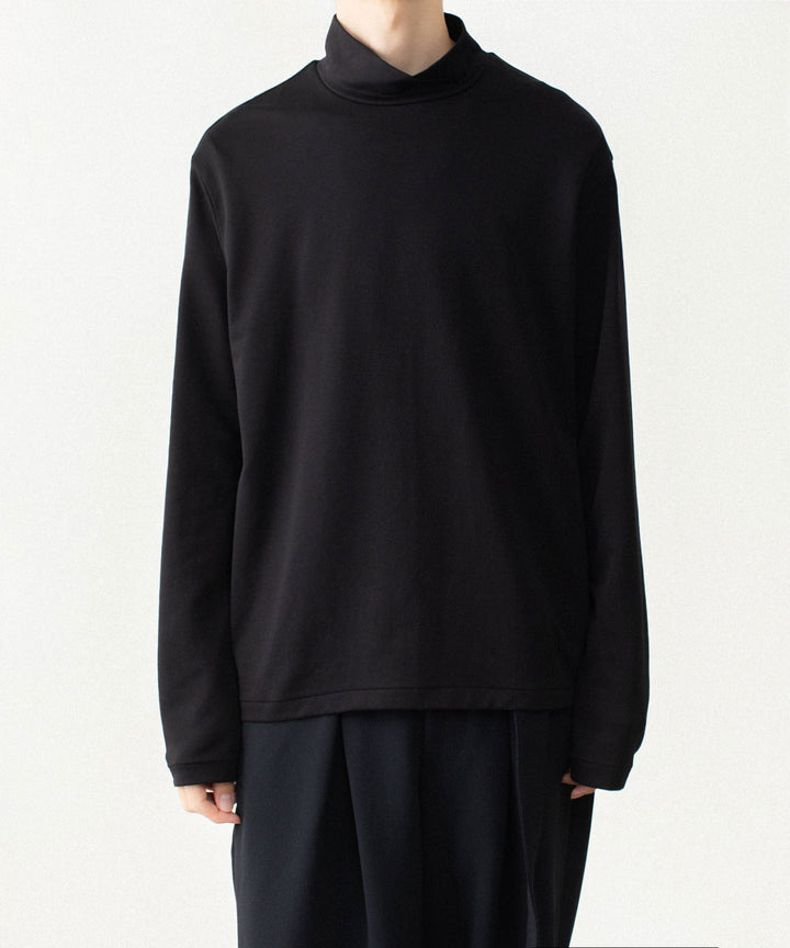 ATTACHMENT アタッチメントのCOTTON DOUBLE FACE SLIM FIT HIGHNECK L/S TEE - BLACKの公式通販サイトsession福岡セレクトショップ