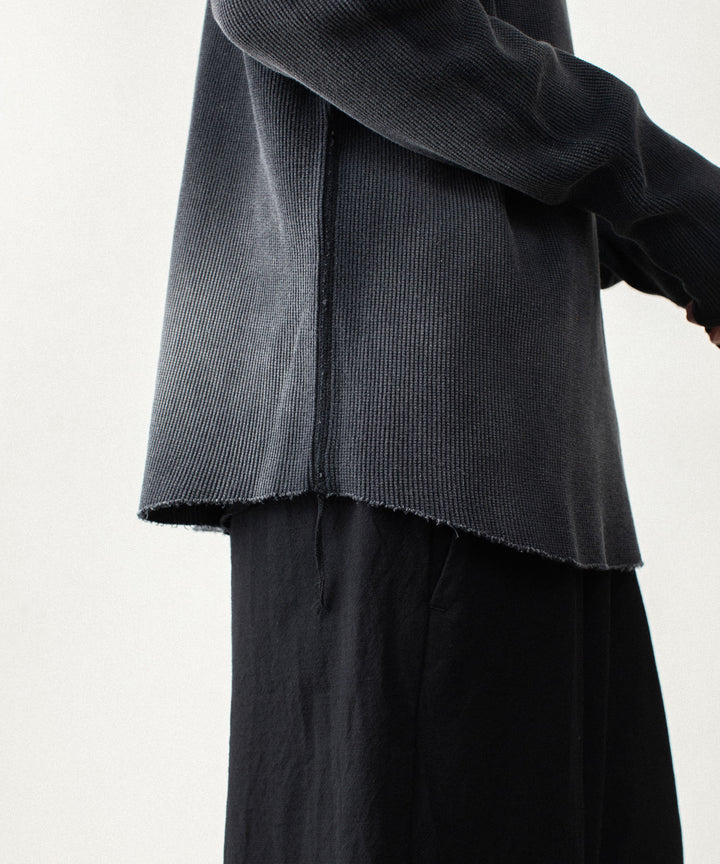 VEIN ヴェインのHIGH GAUGE WAFFLE LAYERED L/S TEE - BLACKの公式通販サイトsession福岡セレクトショップ