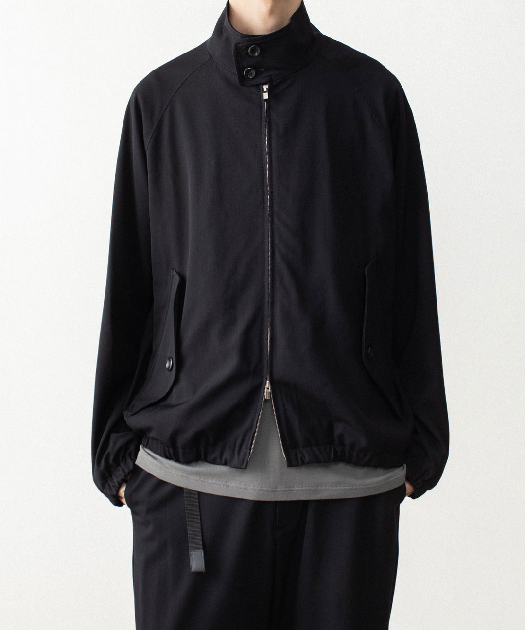ATTACHMENT アタッチメントのWASHABLE HIGH TWIST GABARDINE HARRINGTON JACKET - BLACKの公式通販サイトsession福岡セレクトショップ