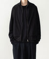 【 ATTACHMENT 】COTTON DOUBLE FACE STAND COLLAR JACKET - BLACK