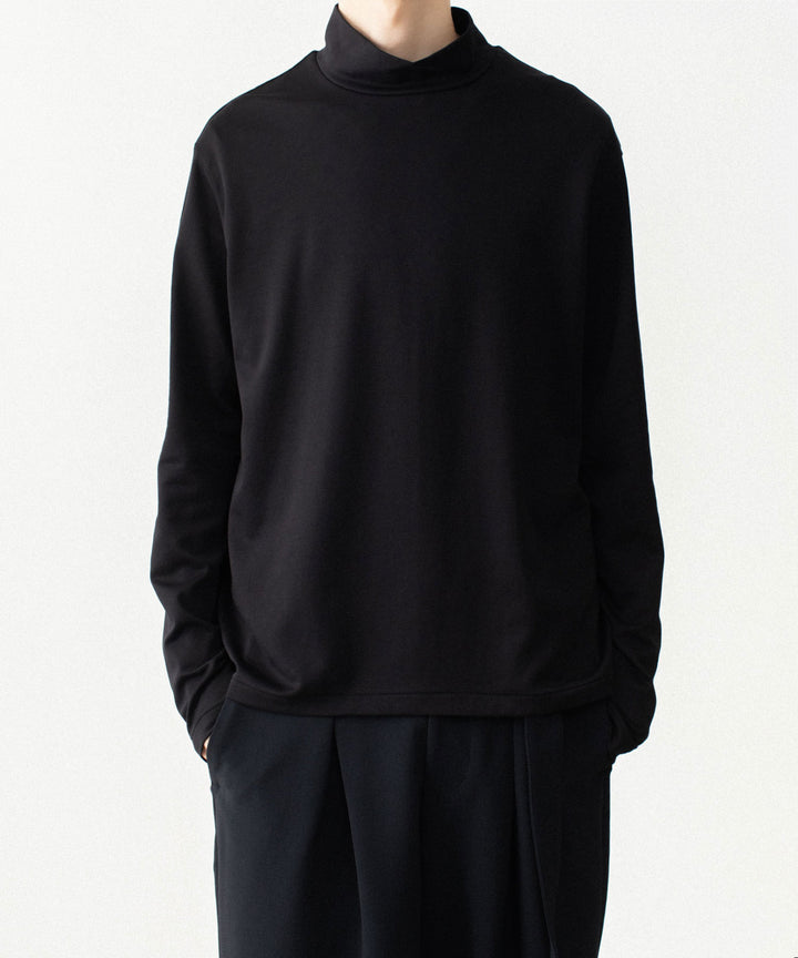 ATTACHMENT アタッチメントのCOTTON DOUBLE FACE SLIM FIT HIGHNECK L/S TEE - BLACKの公式通販サイトsession福岡セレクトショップ