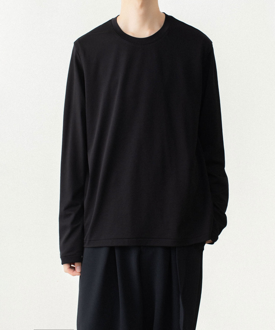 ATTACHMENT アタッチメントのCOTTON DOUBLE FACE SLIM FIT L/S TEE - BLACKの公式通販サイトsession福岡セレクトショップ