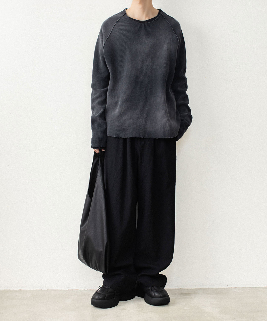 VEIN ヴェインのHIGH GAUGE WAFFLE LAYERED L/S TEE - BLACKの公式通販サイトsession福岡セレクトショップ