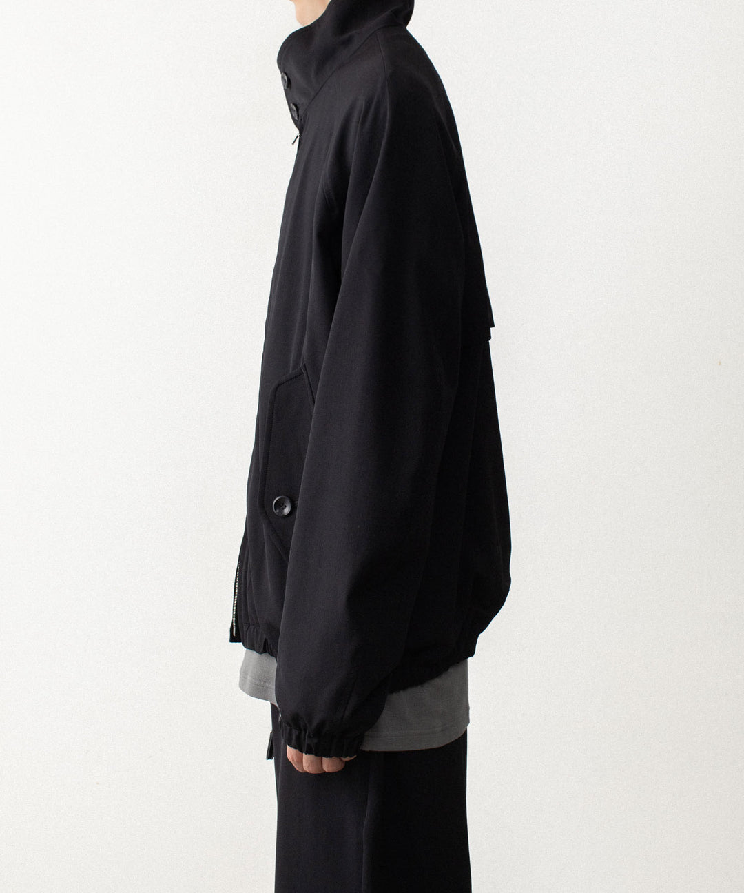 ATTACHMENT アタッチメントのWASHABLE HIGH TWIST GABARDINE HARRINGTON JACKET - BLACKの公式通販サイトsession福岡セレクトショップ
