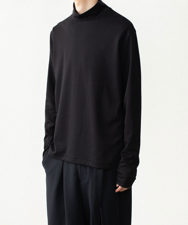 ATTACHMENT アタッチメントのCOTTON DOUBLE FACE SLIM FIT HIGHNECK L/S TEE - BLACKの公式通販サイトsession福岡セレクトショップ