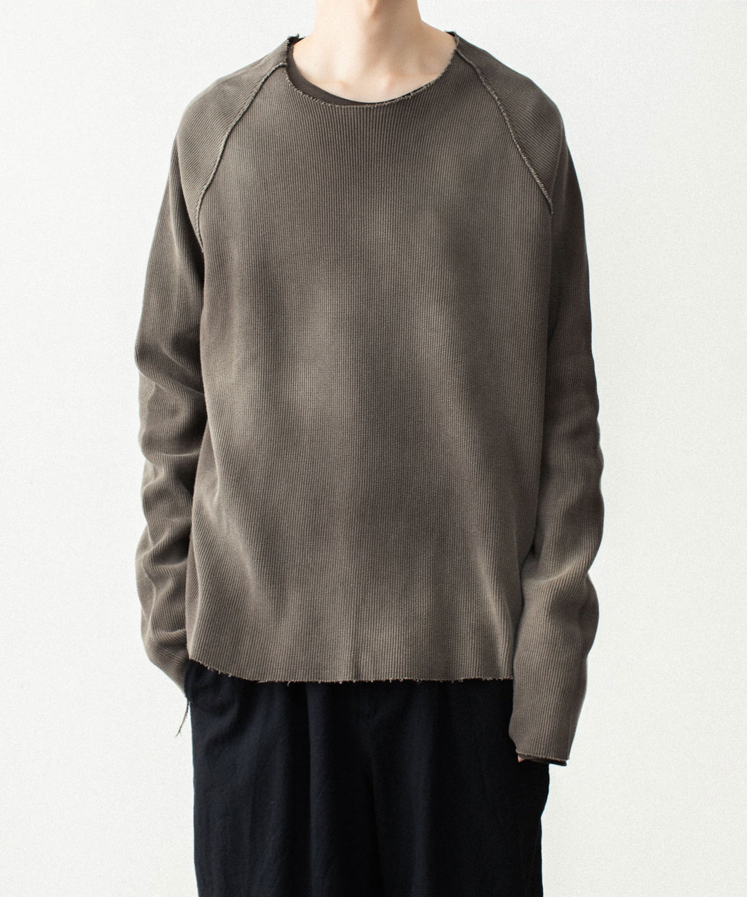 VEIN ヴェインのHIGH GAUGE WAFFLE LAYERED L/S TEE - KHAKI GRAYの公式通販サイトsession福岡セレクトショップ