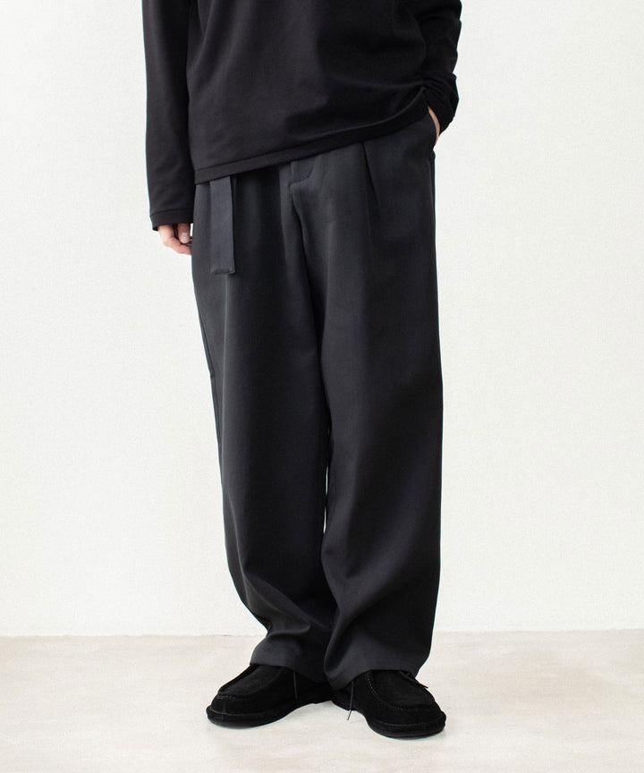 CO/TEN POWDERY DOUBLE CROTH BELTED WIDE TROUSERS - BLACKの公式通販サイトsession福岡セレクトショップ