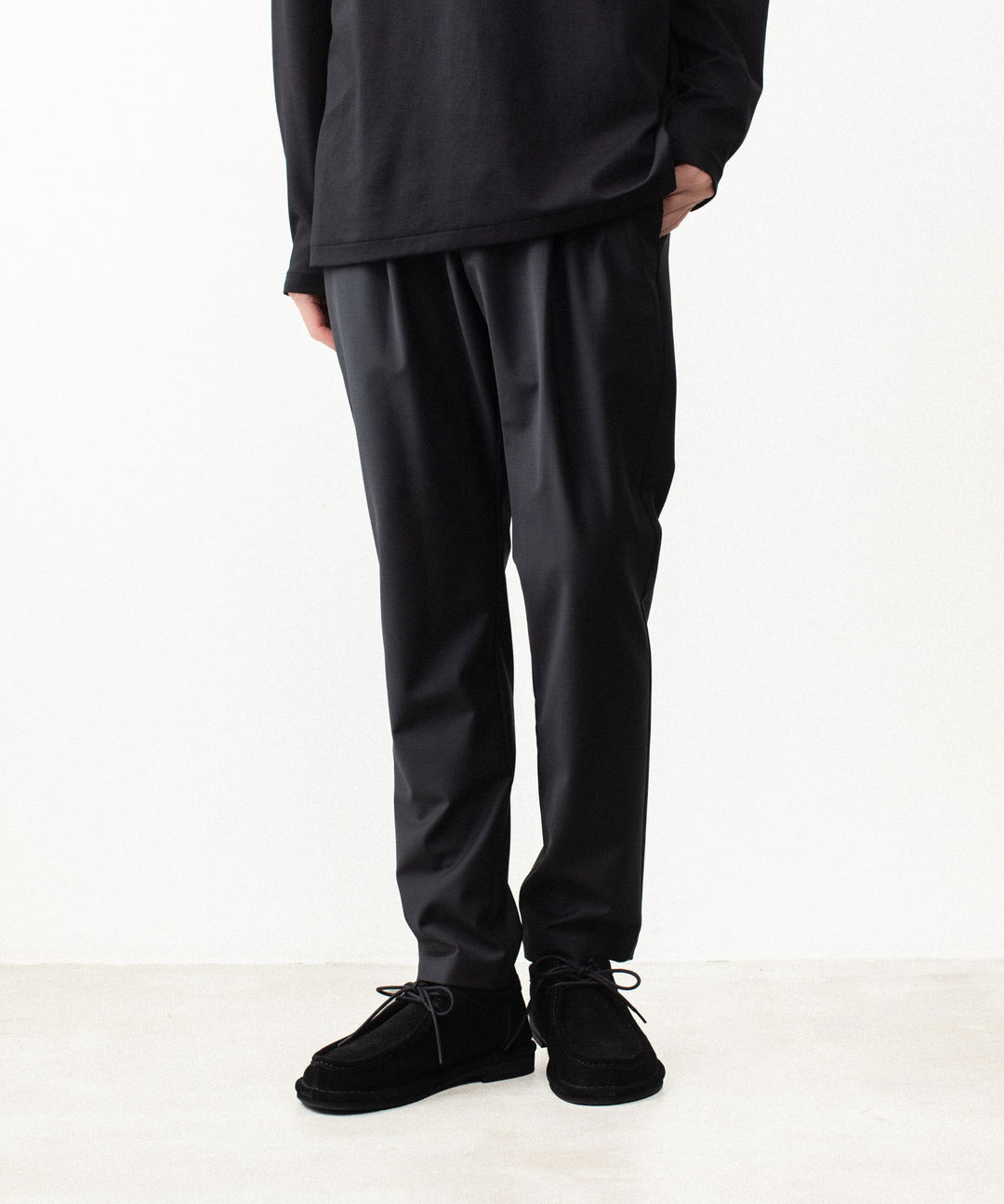 ATTACHMENT アタッチメントの2/80 PE/WO STRETCH TRO REGULAR FIT 1TUCK  TROUSERS - BLACK公式通販サイトsession福岡セレクトショップ