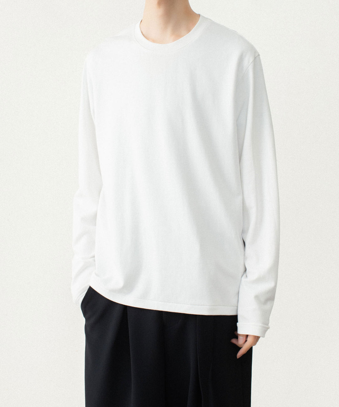 ATTACHMENT アタッチメントのCOTTON DOUBLE FACE SLIM FIT L/S TEE - WHITEの公式通販サイトsession福岡セレクトショップ
