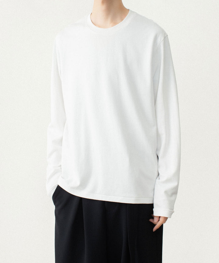 ATTACHMENT アタッチメントのCOTTON DOUBLE FACE SLIM FIT L/S TEE - WHITEの公式通販サイトsession福岡セレクトショップ