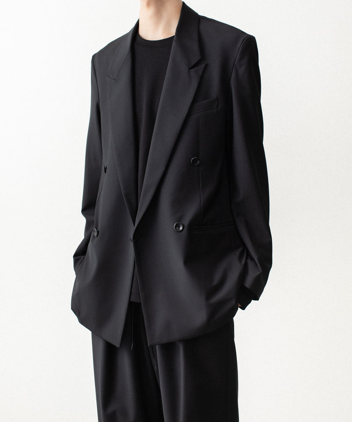 ATTACHMENT アタッチメントの2/80 PE/WO STRETCH TRO DOUBLE-BREASTED JACKET - BLACKの公式通販サイトsession福岡セレクトショップ