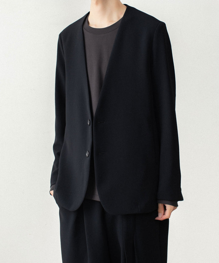 ATTACHMENT アタッチメントのPE STRETCH DOUBLE CLOTH COLLARLESS JACKET - BLACKの公式通販サイトsession福岡セレクトショップ
