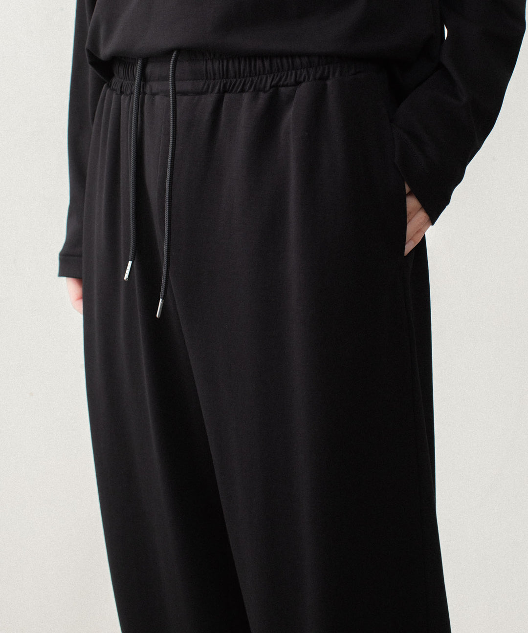 ATTACHMENT アタッチメントのCOTTON DOUBLE FACE LOUNGE TROUSERS - BLACKの公式通販サイトsession福岡セレクトショップ