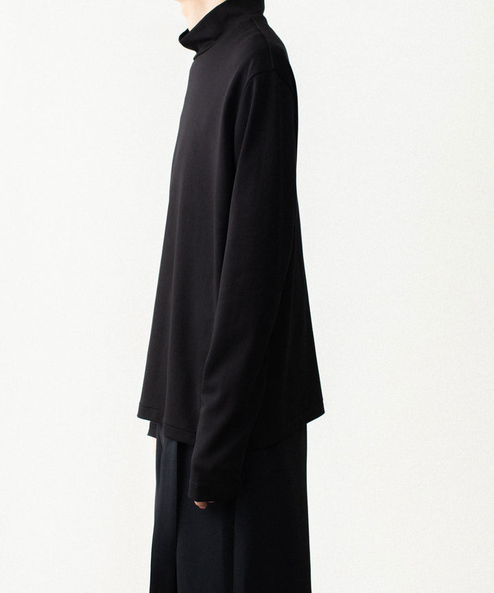 ATTACHMENT アタッチメントのCOTTON DOUBLE FACE SLIM FIT HIGHNECK L/S TEE - BLACKの公式通販サイトsession福岡セレクトショップ