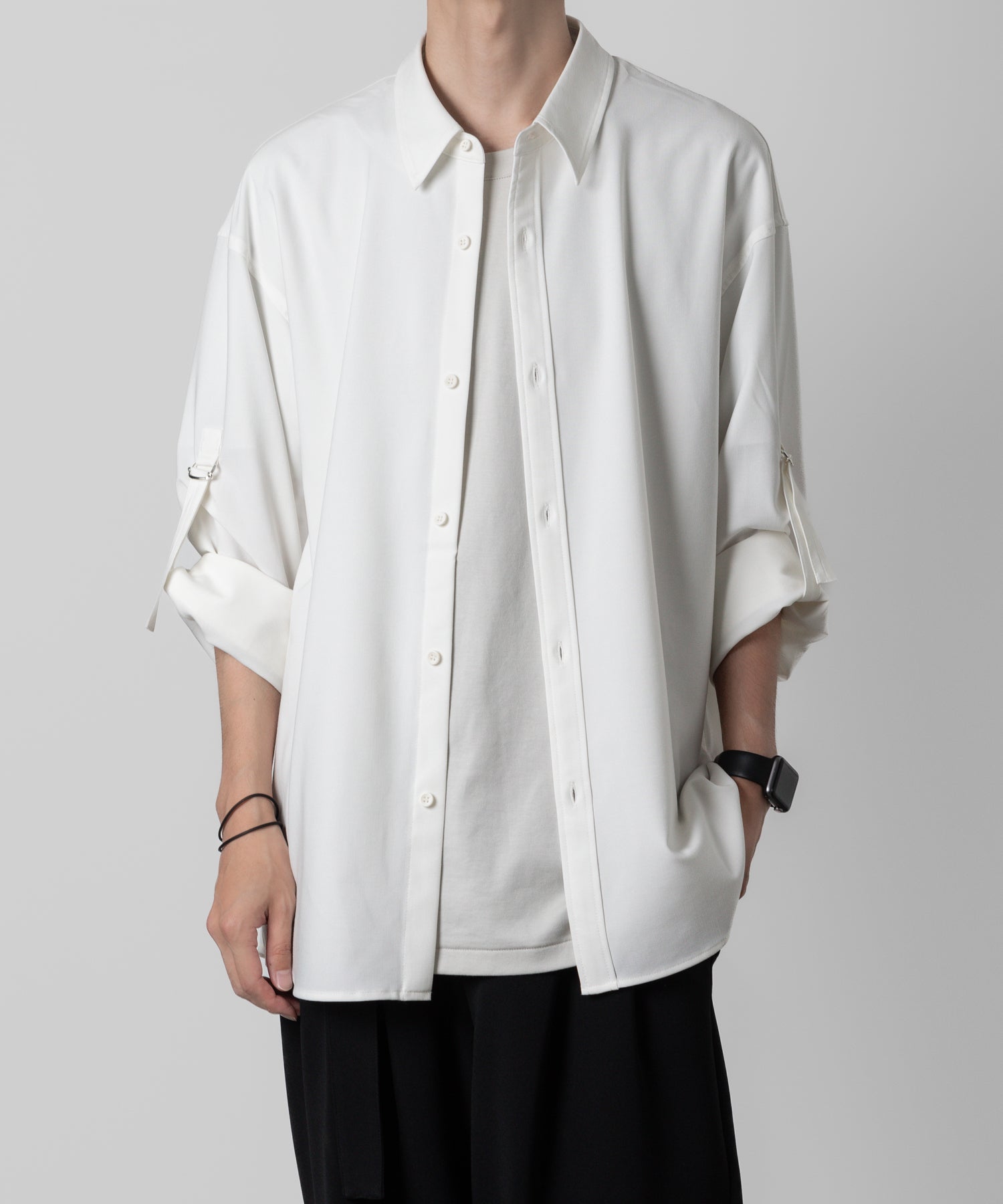 ATTACHMENT アタッチメントのPE/RY STRETCH TROPICAL STRAP SLEEVE L/S SHIRT - WHITE 公式通販サイトsession福岡セレクトショップ