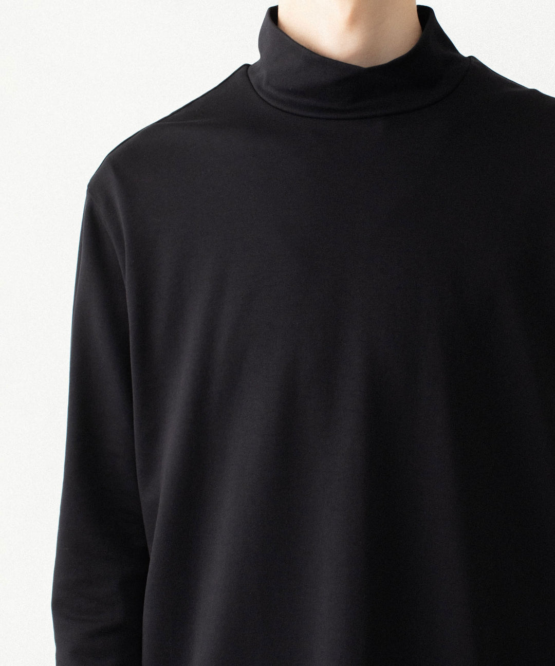 ATTACHMENT アタッチメントのCOTTON DOUBLE FACE SLIM FIT HIGHNECK L/S TEE - BLACKの公式通販サイトsession福岡セレクトショップ