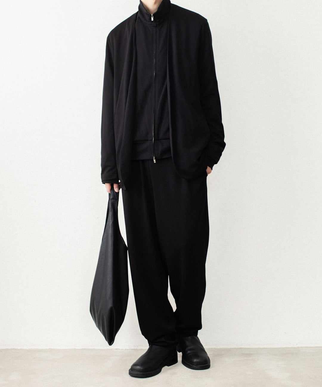 ATTACHMENT アタッチメントのCOTTON DOUBLE FACE LOUNGE TROUSERS - BLACKの公式通販サイトsession福岡セレクトショップ