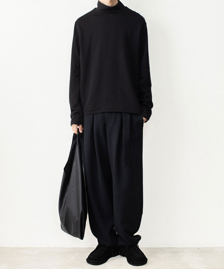 ATTACHMENT アタッチメントのCOTTON DOUBLE FACE SLIM FIT HIGHNECK L/S TEE - BLACKの公式通販サイトsession福岡セレクトショップ