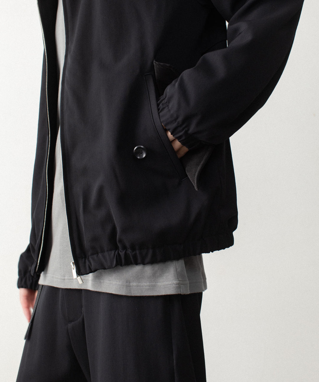 ATTACHMENT アタッチメントのWASHABLE HIGH TWIST GABARDINE HARRINGTON JACKET - BLACKの公式通販サイトsession福岡セレクトショップ