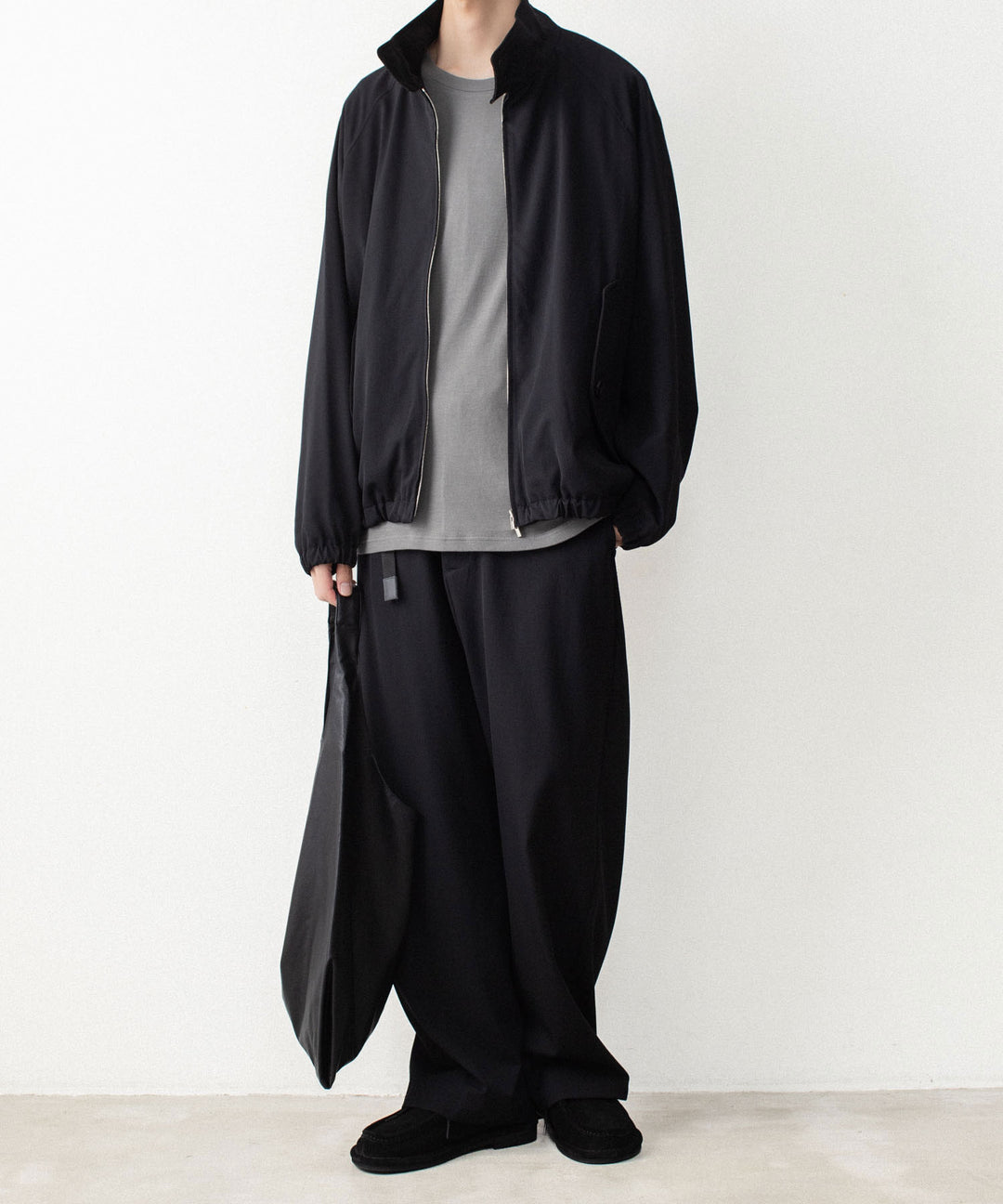 ATTACHMENT アタッチメントのWASHABLE HIGH TWIST GABARDINE HARRINGTON JACKET - BLACKの公式通販サイトsession福岡セレクトショップ