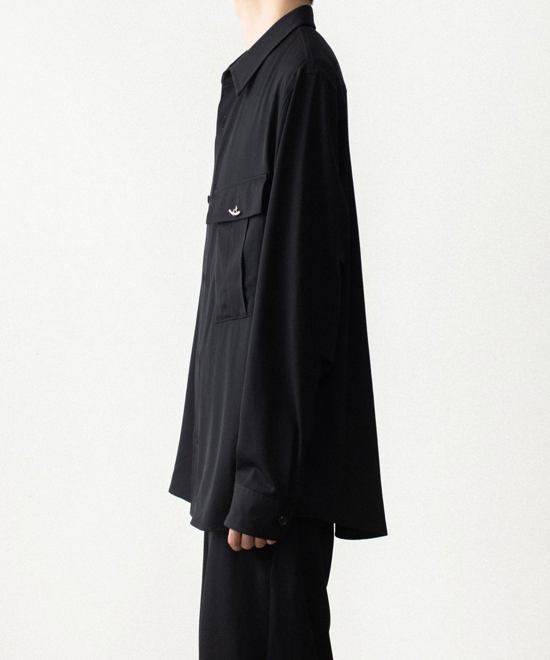 ATTACHMENT アタッチメントのWASHABLE HIGH TWIST GABARDINE UTILITY L/S SHIRT - BLACKの公式通販サイトsession福岡セレクトショップ