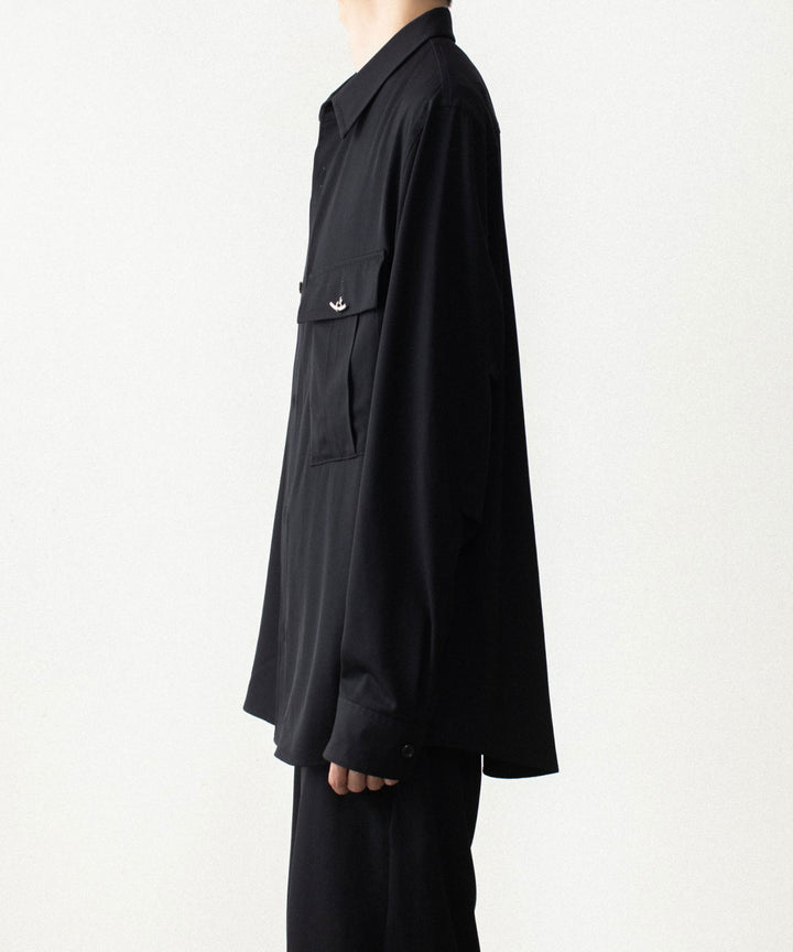 ATTACHMENT アタッチメントのWASHABLE HIGH TWIST GABARDINE UTILITY L/S SHIRT - BLACKの公式通販サイトsession福岡セレクトショップ