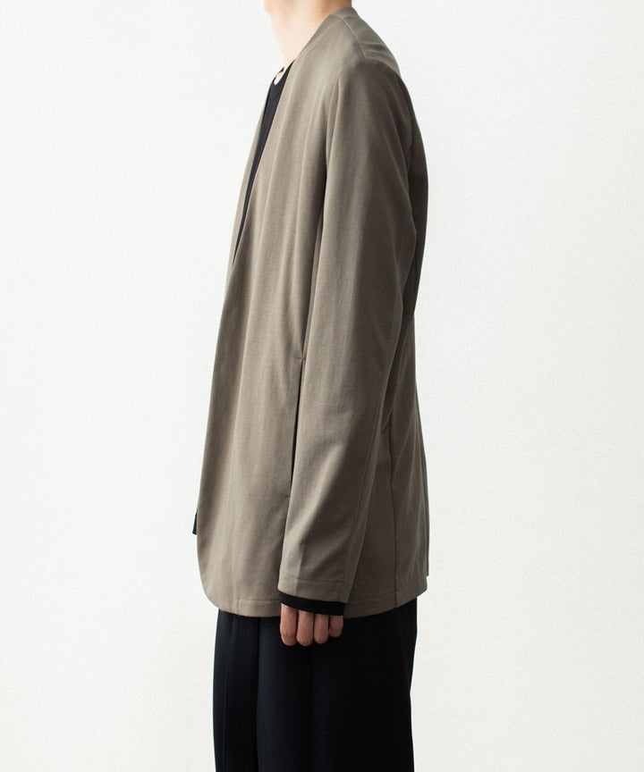 ATTACHMENT アタッチメントのCOTTON DOUBLE FACE COLLARLESS CARDIGAN - KHAKI GRAYの公式通販サイトsession福岡セレクトショップ