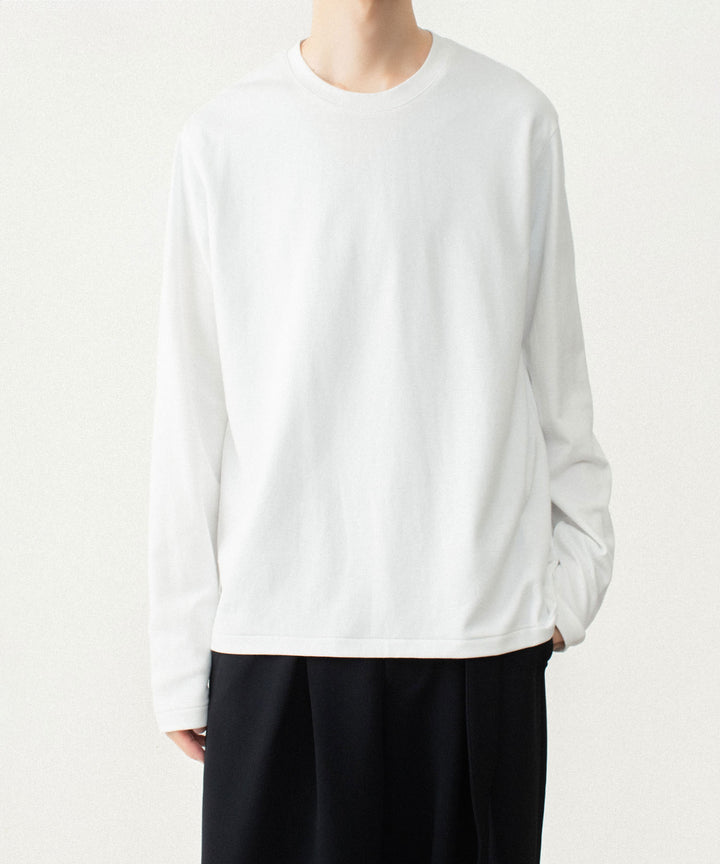 ATTACHMENT アタッチメントのCOTTON DOUBLE FACE SLIM FIT L/S TEE - WHITEの公式通販サイトsession福岡セレクトショップ