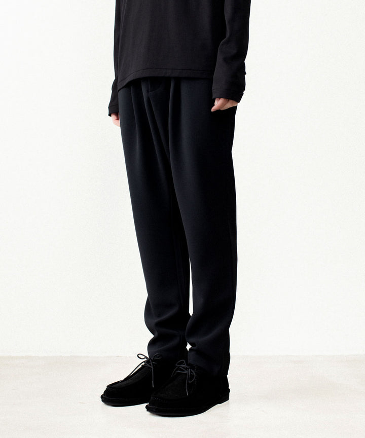 ATTACHMENT アタッチメントのPE STRETCH DOUBLE CLOTH REGULAR FIT 1TUCK TROUSERS - BLACKの公式通販サイトsession福岡セレクトショップ