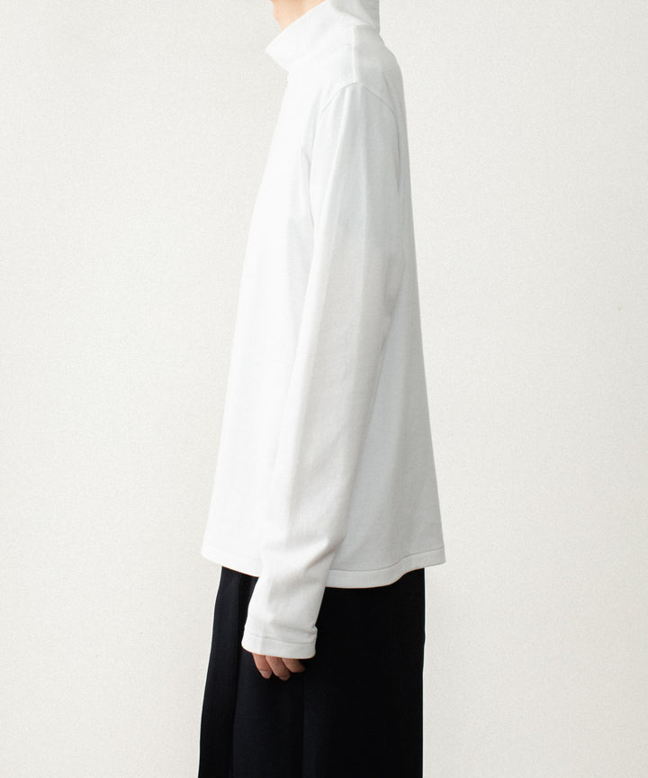 ATTACHMENT アタッチメントのCOTTON DOUBLE FACE SLIM FIT HIGHNECK L/S TEE - WHITEの公式通販サイトsession福岡セレクトショップ