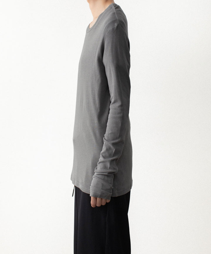 ATTACHMENT アタッチメントのBRUSHED YARN SMOOTH SLIM FIT L/S TEE - KHAKI GRAYの公式通販サイトsession福岡セレクトショップ