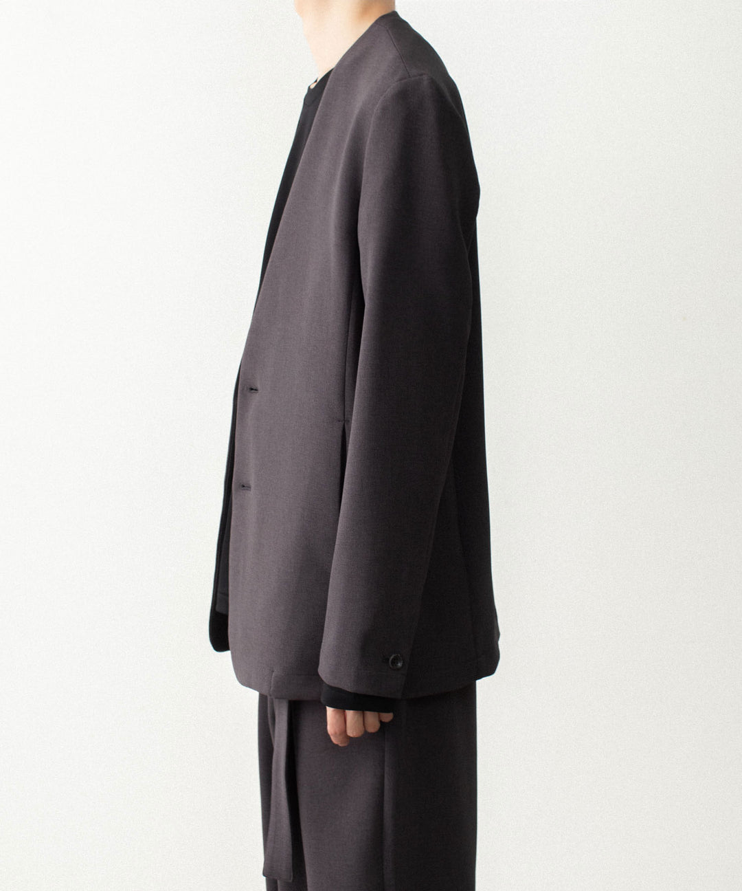 ATTACHMENT アタッチメントのPE STRETCH DOUBLE CLOTH COLLARLESS JACKET - D.KH GRAYの公式通販サイトsession福岡セレクトショップ