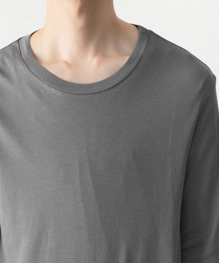 ATTACHMENT アタッチメントのBRUSHED YARN SMOOTH SLIM FIT L/S TEE - KHAKI GRAYの公式通販サイトsession福岡セレクトショップ