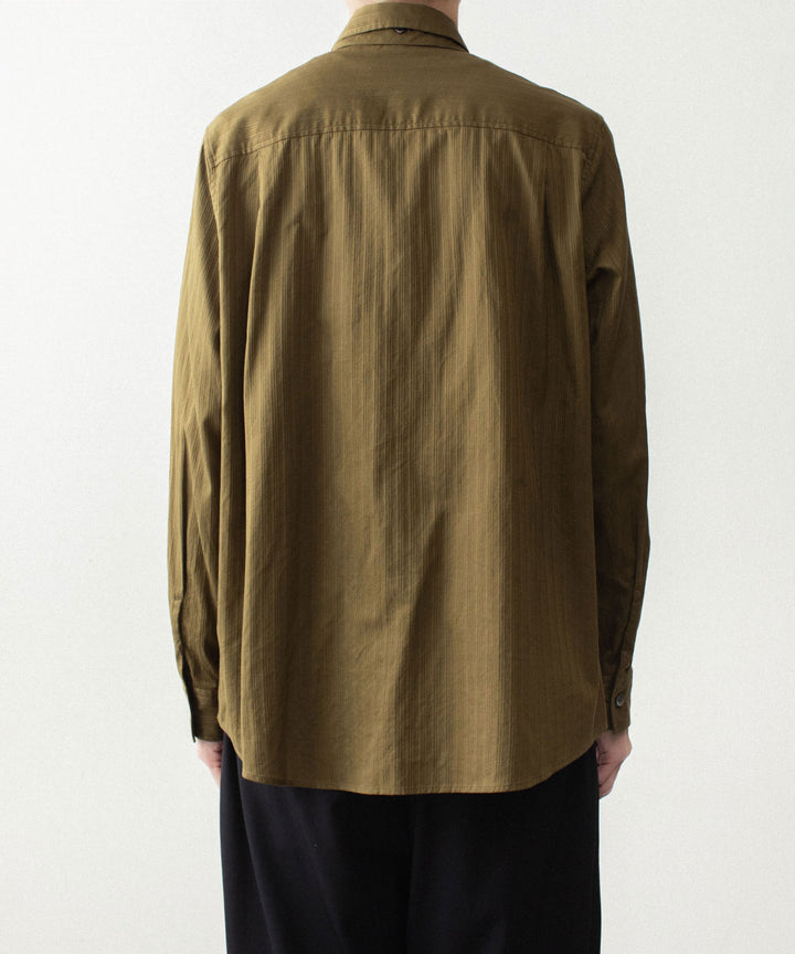 ATTACHMENT アタッチメントのCO SHADOW STRIPE BROAD NARROW TIE L/S SHIRT - D.YELLOWの公式通販サイトsession福岡セレクトショップ
