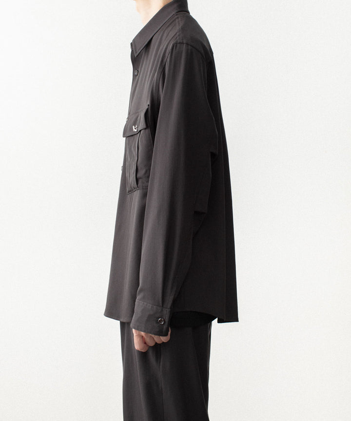 ATTACHMENT アタッチメントのWASHABLE HIGH TWIST GABARDINE UTILITY L/S SHIRT - KHAKI GRAYの公式通販サイトsession福岡セレクトショップ