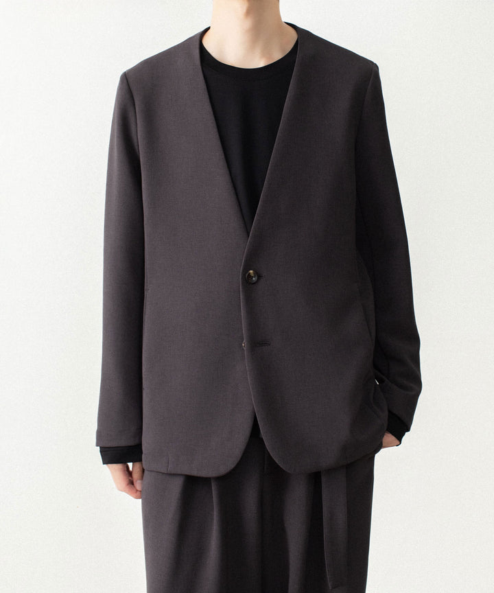 ATTACHMENT アタッチメントのPE STRETCH DOUBLE CLOTH COLLARLESS JACKET - D.KH GRAYの公式通販サイトsession福岡セレクトショップ