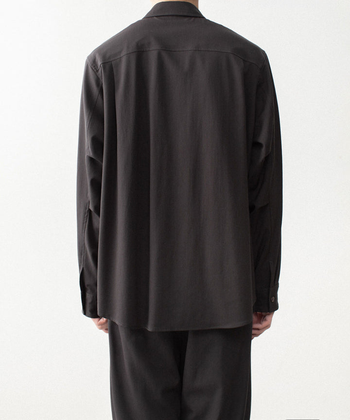 ATTACHMENT アタッチメントのWASHABLE HIGH TWIST GABARDINE UTILITY L/S SHIRT - KHAKI GRAYの公式通販サイトsession福岡セレクトショップ