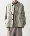 【 ATTACHMENT 】CO/TEN POWDERY DOUBLE CROTH PATCH POCKET SHORT JACKET - L.KH GRAY