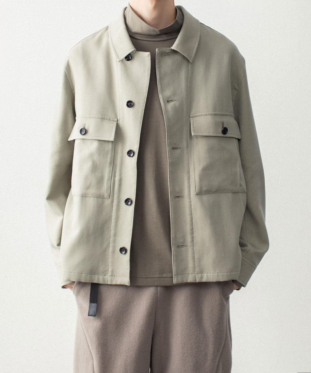 ATTACHMENT アタッチメントのCO/TEN POWDERY DOUBLE CROTH PATCH POCKET SHORT JACKET - L.KH GRAYの公式通販サイトsession福岡セレクトショップ
